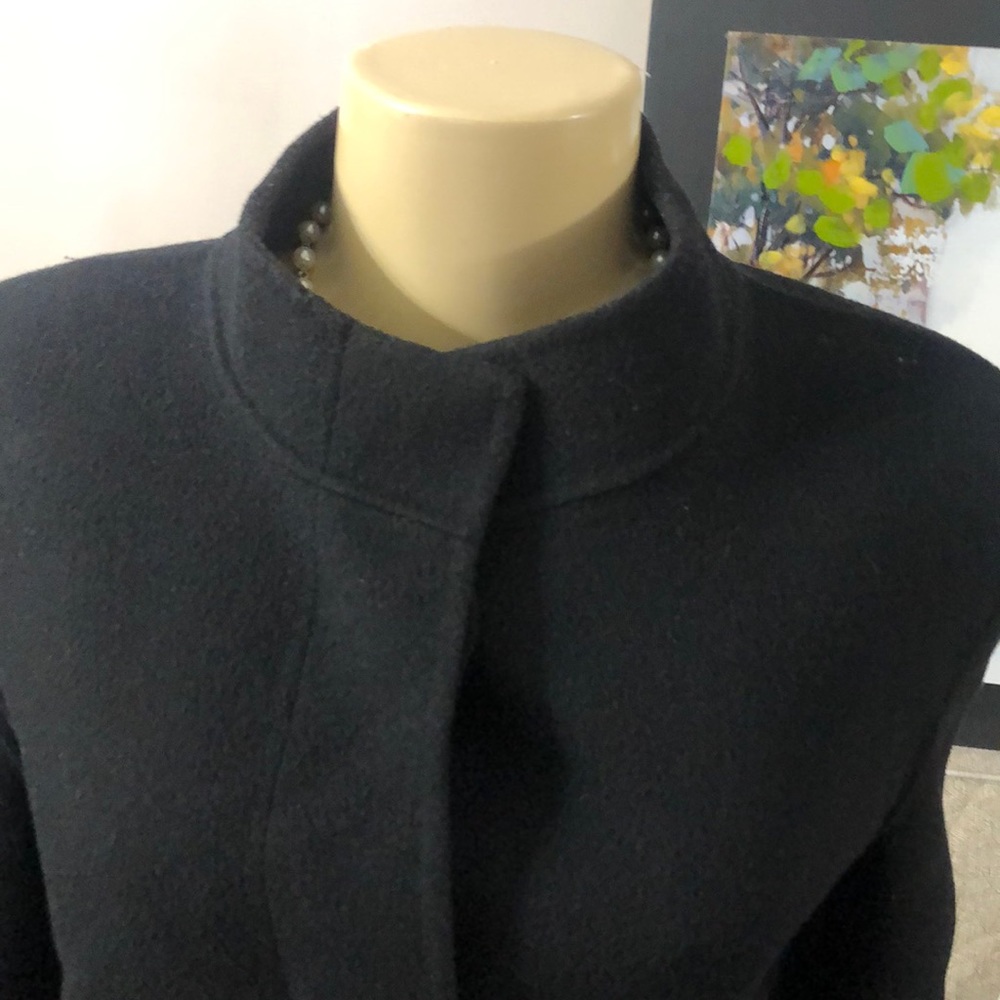 HILARY RADLEY WOOL BLACK COAT 10 - Picture 4 of 9